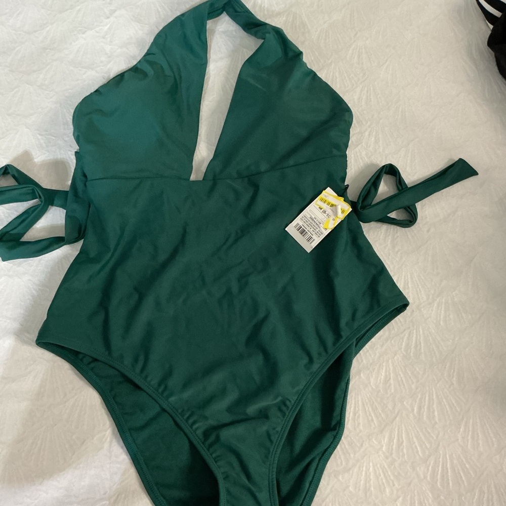 Shade & Shore Green One Piece Swimsuit
